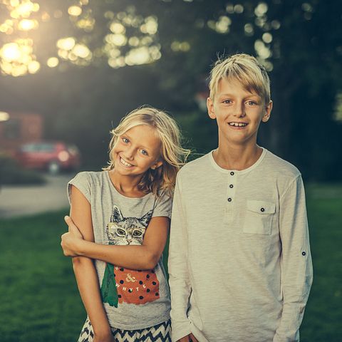 two children smiling