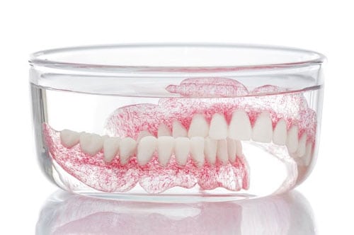 dentures in water